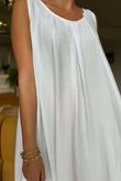 Made in Italy Aster Pocketed Cocoon Dress White